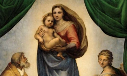 Raffaels Sixtinische Madonna (um 1512/13) ist eine der bekanntesten Mariendarstellungen. / Gemeinfrei