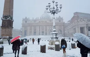 Schnee auf dem Petersplatz am 26. Februar 2018 / CNA / Alexey Gotovskiy 