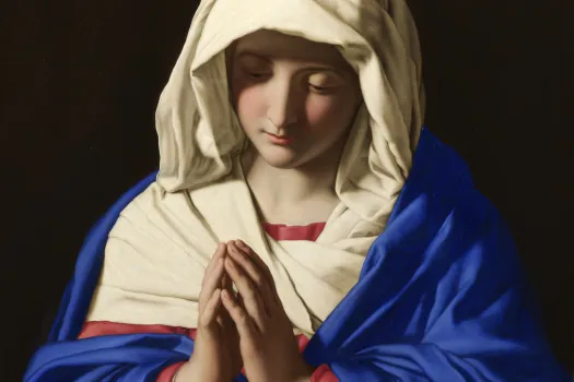 Die betende Jungfrau in einem Gemälde des italienischen Künstlers Sassoferato entstanden um 1640  / Gemeinfrei via Wikimedia