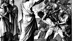 Jesus treibt Dämonen aus: Holzschnitt aus "Die Bibel in Bildern" aus dem Jahr 1860 des Künstlers Julius Schnorr von Carolsfeld. / Wikimedia (CC0) 