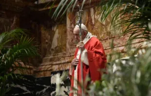 Papst Franziskus im Petersdom am Palmsonntag, 28. März 2021  / Screenshot