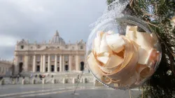 Blick vom Weihnachtsbaum am Petersplatz zum Petersdom im Vatikan. / Daniel Ibáñez / CNA Deutsch 