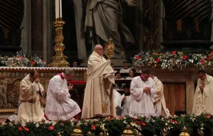 Das Allerheiligste im Blick: Papst Franziskus mit der Monstranz  / CNA/Alexey Gotovskiy 