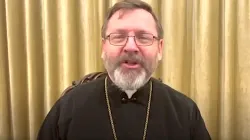 Großerzbischof Swjatoslaw Schewtschuk in seiner Videobotschaft am 27. Februar 2022 (Screenshot) / Sekretariat des Großerzbischofs in Rom