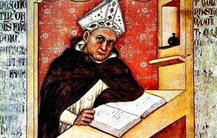 Heiliger, Ordensmann, Wissenschaftler: Albert der Große auf einem Fresko des 14. Jahrhunderts in Treviso (Italien). / Wikimedia (Gemeinfrei)