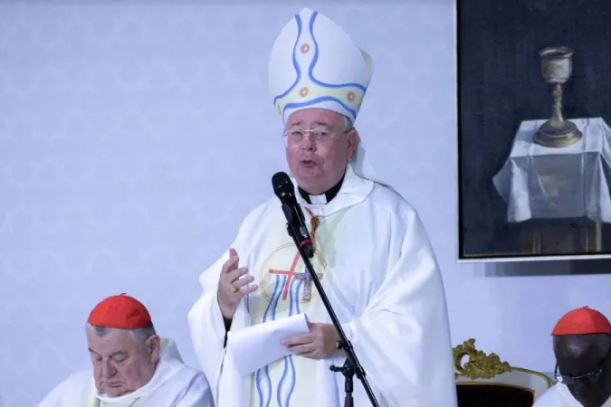 Kardinal Jean-Claude Hollerich spricht auf dem Internationalen Eucharistischen Kongress in Budapest am 10. September 2021.
