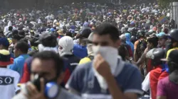 Demonstranten gegen das sozialistische Regime von Nicolas Maduro in Caracas am 1. Mai 2019  / Credit Federico Parra/AFP/Getty Bilder