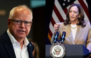 Minnesota Gov. Tim Walz and Vice President Kamala Harris. / Stephen Maturen/Getty Images; STEPHANIE SCARBROUGH/POOL/AFP via Getty Images