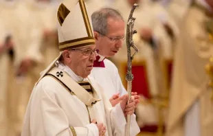 Papst Franziskus bei der Chrisam-Messe an Gründonnerstag, 29. März 2018 im Petersdom zu Rom. / CNA Deutsch / Daniel Ibanez