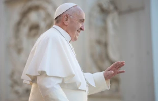 Papst Franziskus begrüßt Pilger auf dem Petersplatz am 21. November 2018 / Marina Testino / CNA Deutsch
