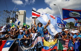 Auftakt zum Weltjugendtag: Pilger jubeln vor der heiligen Messe am 22. Januar 2019 / Daniel Ibanez / CNA Deutsch