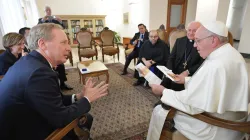 Papst Franziskus bei der Audienz des Präsidenten von Microsoft, Brad Smith, am 13. Februar 2019 / Vatican Media