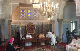 Papst Franziskus und Mohammed VI. bei der Unterzeichnung in Rabat (Marokko) am 30. März 2019 / Presseamt des Heiligen Stuhls / CNA Deutsch