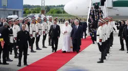 Empfang für Papst Franziskus in Skopje am 7. Mai 2019 / Vatican Media Pool / CNA Deutsch