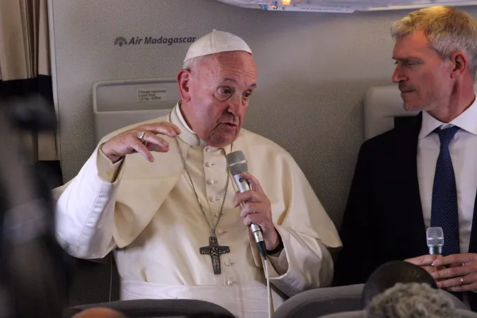 Papst Franziskus auf der "Fliegenden Pressekonferenz" am 10. September 2019