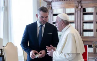 Papst Franziskus mit dem slowakischen Ministerpräsidenten Pellegrini  / EWTN-CNA Photo/Daniel Ibáñez/Vatican Pool