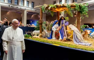 Papst Franziskus besucht die Krippenausstellung im Vatikan  / EWTN-CNA Photo/Daniel Ibáñez/Vatican Pool