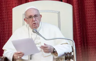 Papst Franziskus spricht bei der Generalaudienz am 16. September 2020. / Daniel Ibanez / CNA Deutsch 