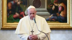 Papst Franziskus bei der Übertragung der Generalaudienz aus dem Vatikan am 27. Januar 2020 / Vatican Media / CNA Deutsch