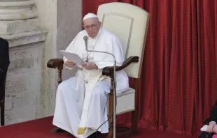 Papst Franziskus spricht bei der Generalaudienz im Vatikan am 16. Juni 2021 / Pablo Esparza / CNA Deutsch