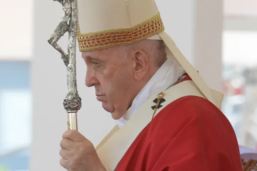 Papst Franziskus bei der Feier der Göttlichen Liturgie am Fest Kreuzerhöhung, 14. September 2021 im slowakischen Presov. / Vatican Media / EWTN