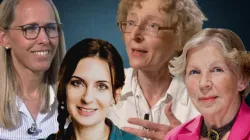 Katharina Westerhorstmann, Dorothea Schmidt, Marianne Schlosser und Hanna-Barbara Gerl-Falkovitz (von links). / Screenshot / YouTube / K-TV // private // EWTN // Diocese of Münster 