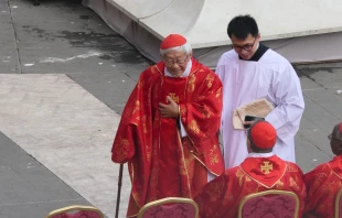 Kardinal Joseph Zen bei der Beisetzung von Papst Benedikt XVI. am 5. Januar 2023 auf dem Petersplatz in Rom / Diane Montagna