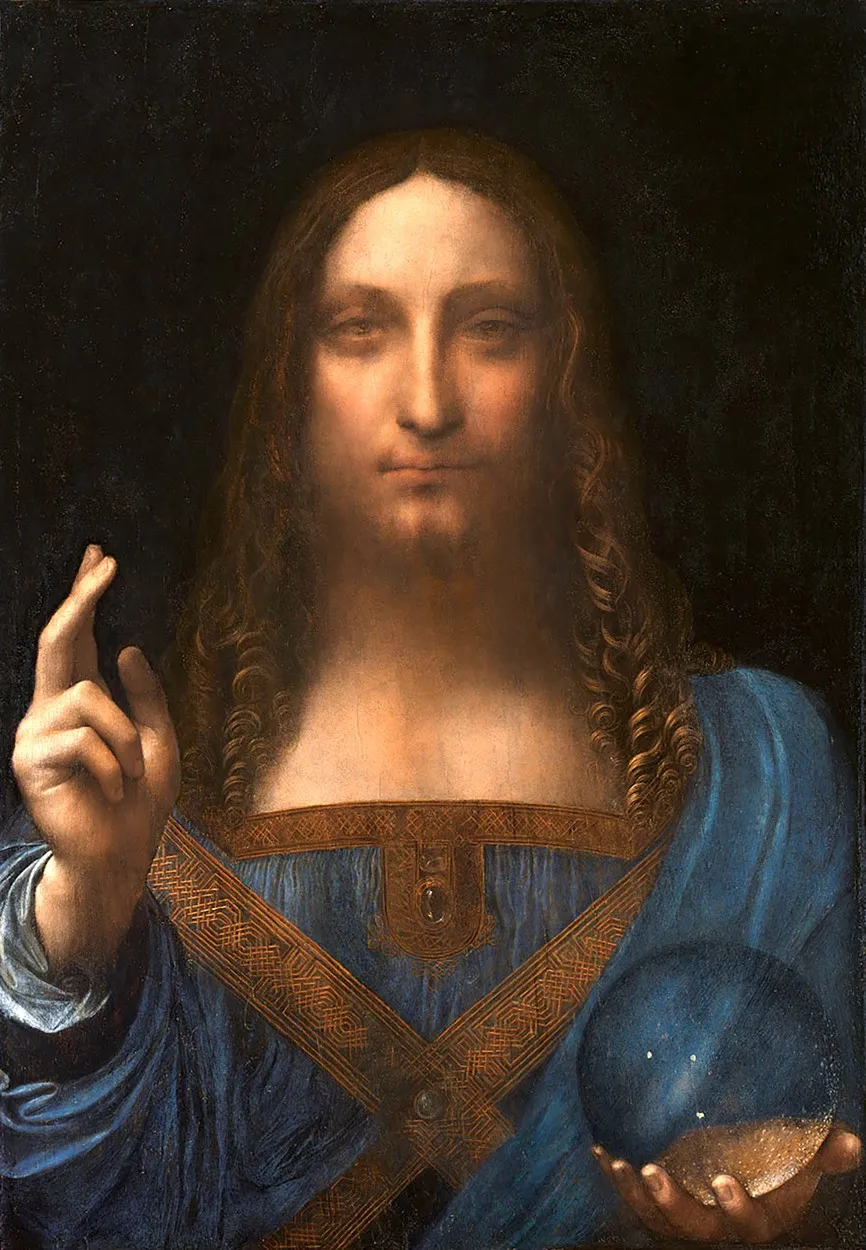 Der angeblich von Leonardo da Vinci gemalte "Salvator Mundi", der vor einem Jahr für einen Rekordpreis nach Abu Dhabi verkauft wurde.
